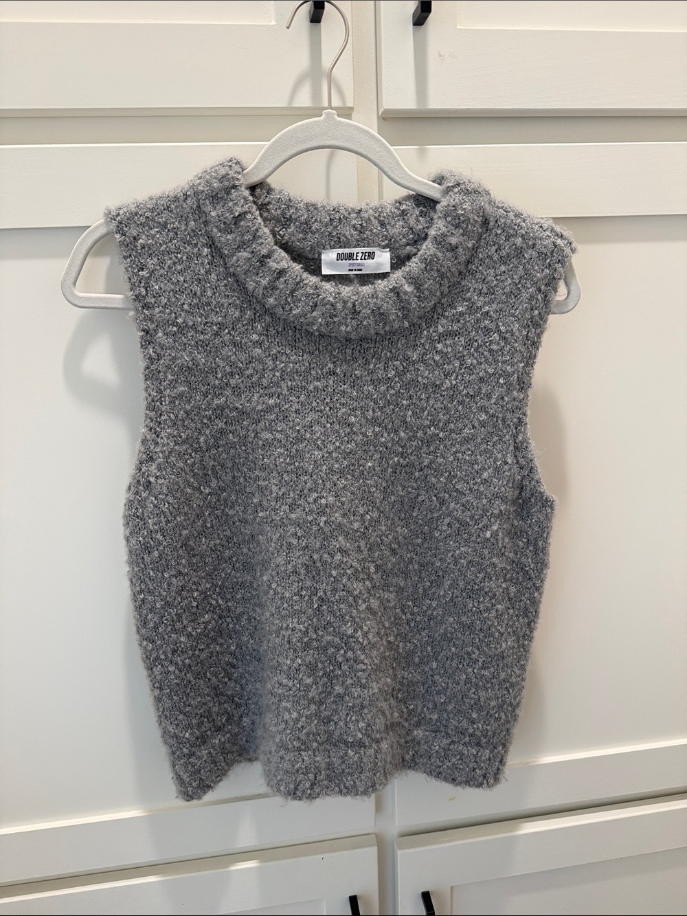 Double Zero Heather Gray Sleeveless Turtleneck Knit Vest